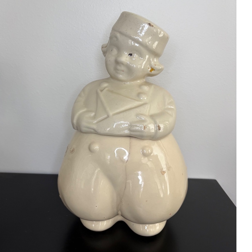 Vintage Ceramic Dutch Boy Cookie Jar Piggy Bank‎ Nautical Hat